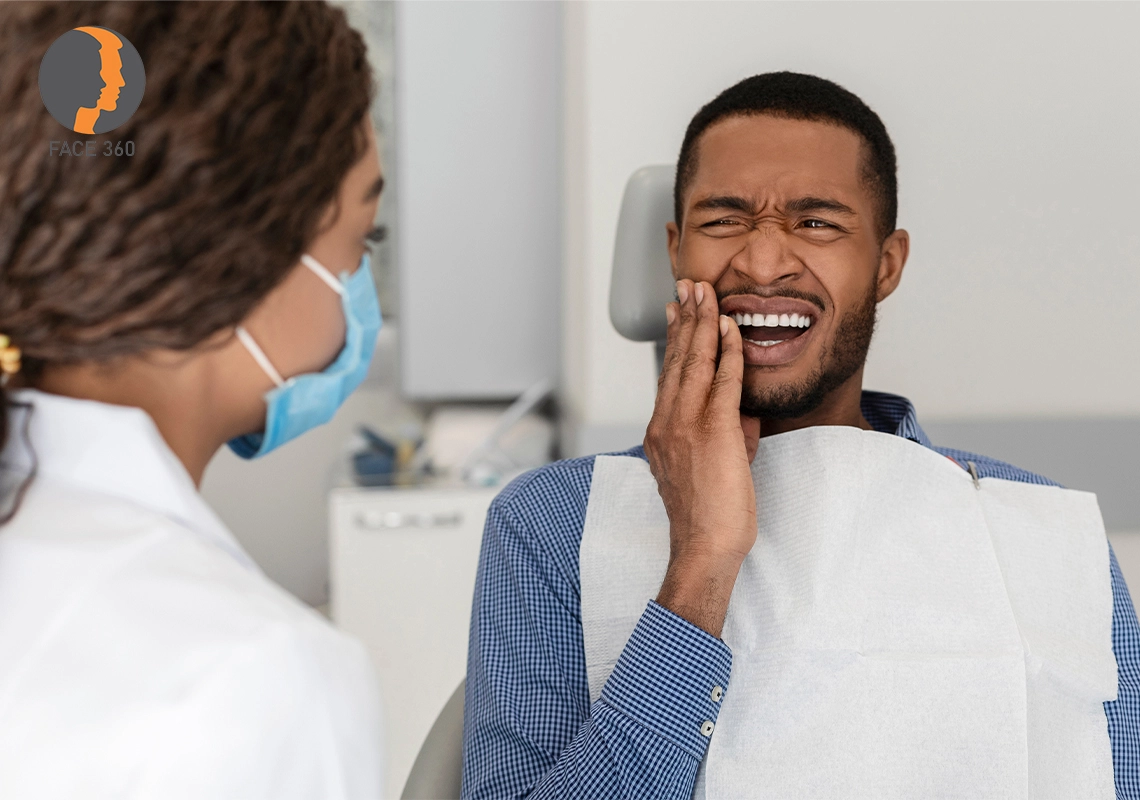 A patient consults his dentist